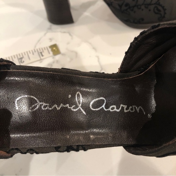 Vintage David Aaron Womens Black Mary Jane Ankle Strap Block Heels Sz 7 Spain - Picture 4 of 14